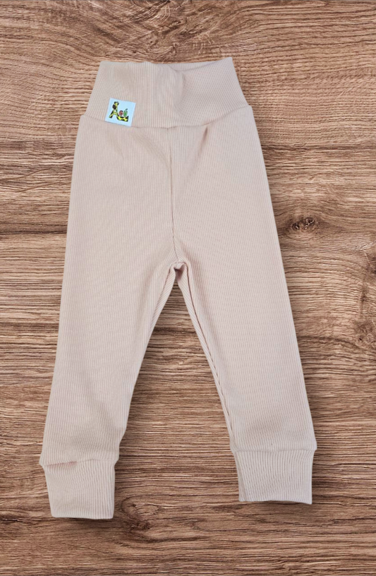 Ljósbleikar rib leggings