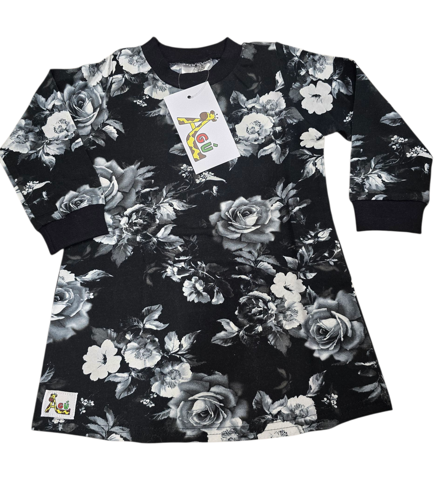 Svarti blómakjóllinn