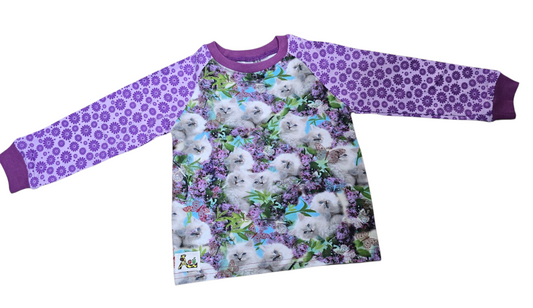 Fjólublá kisu peysa