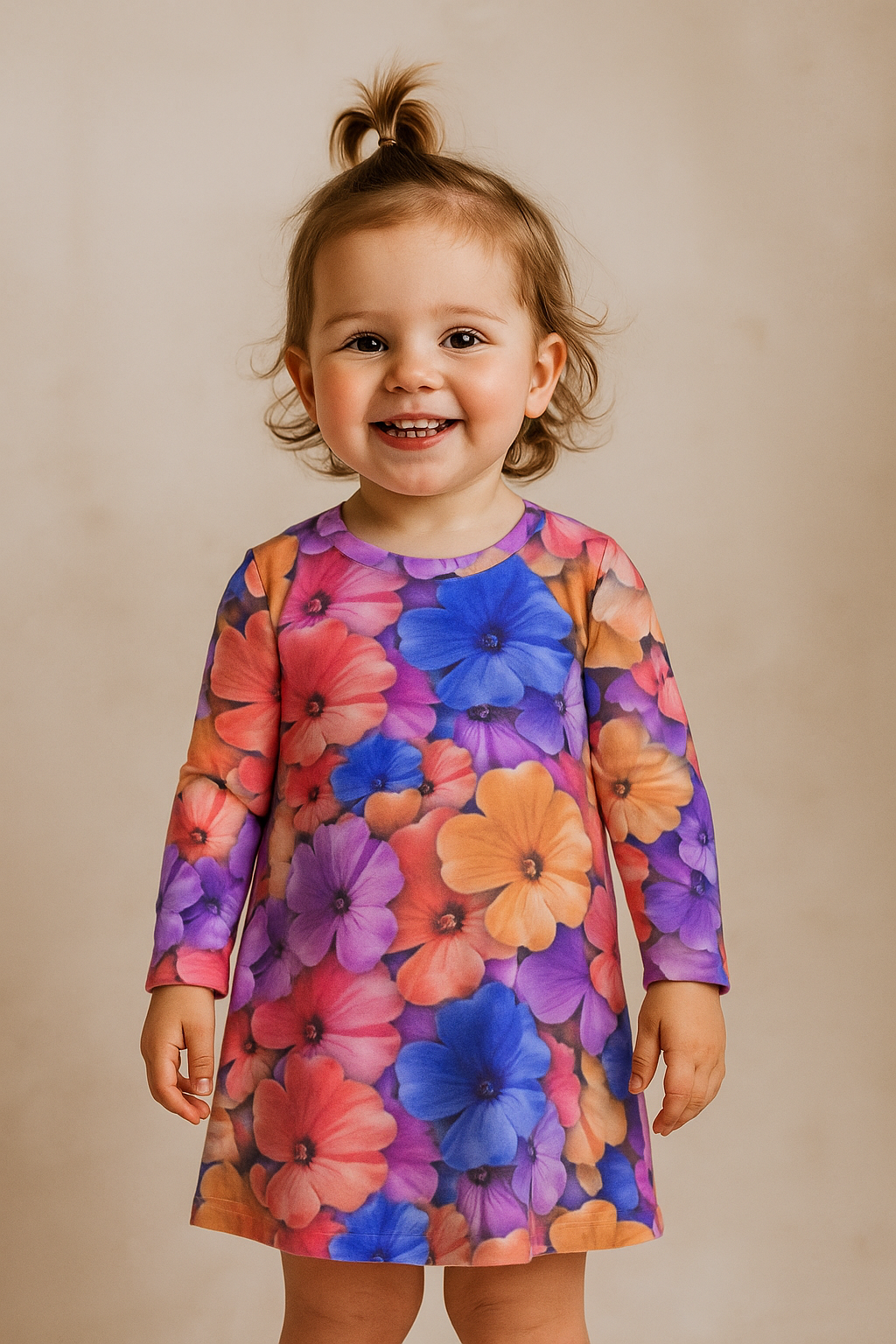 Fjólublár blómakjóll  NÝTT