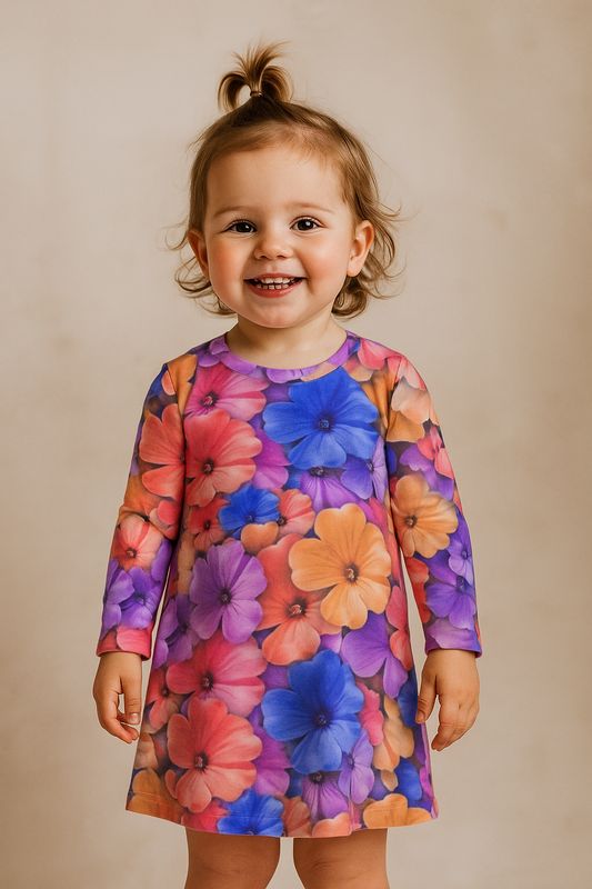 Fjólublár blómakjóll  NÝTT