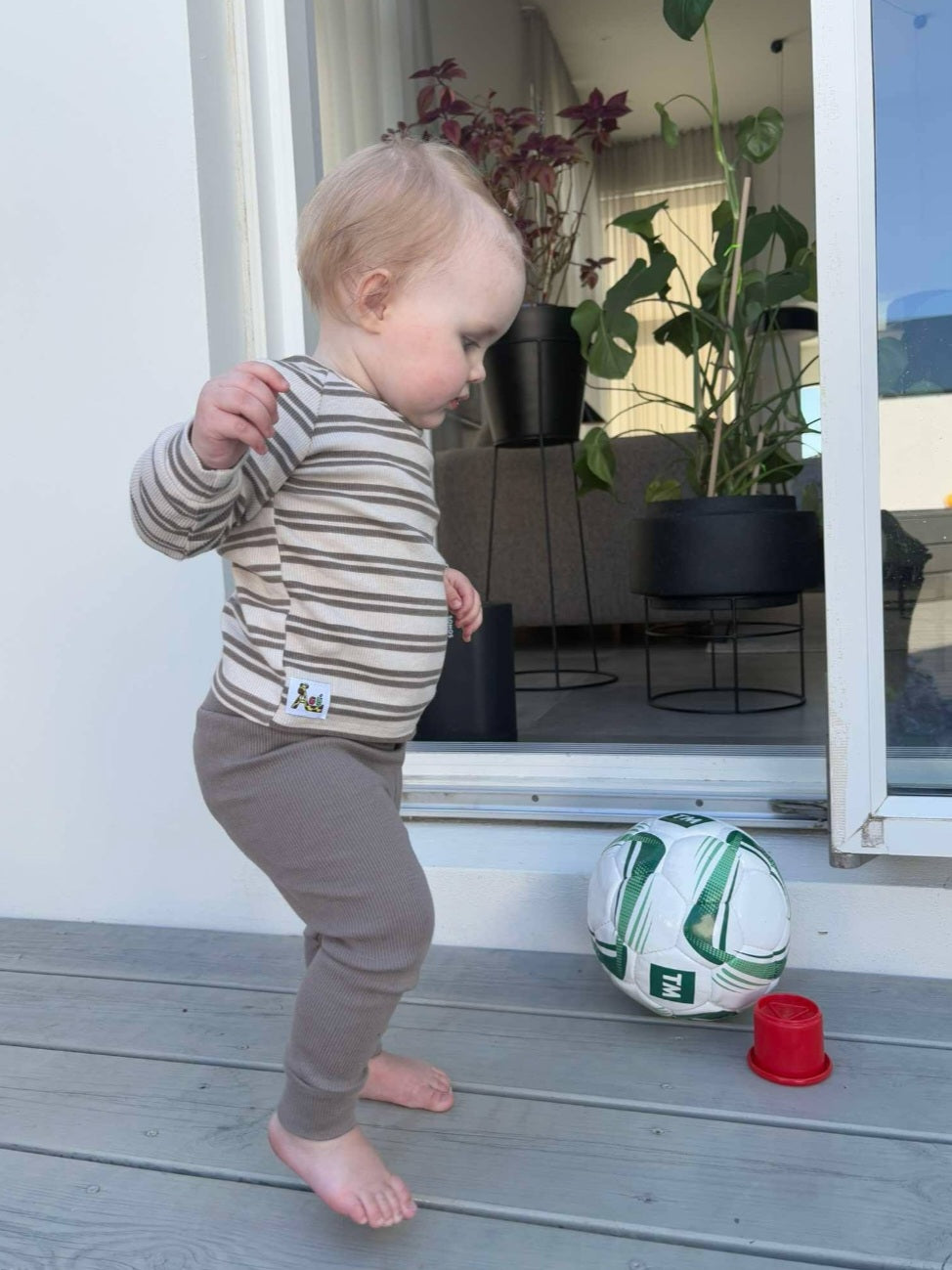 Brúngráar rib leggings