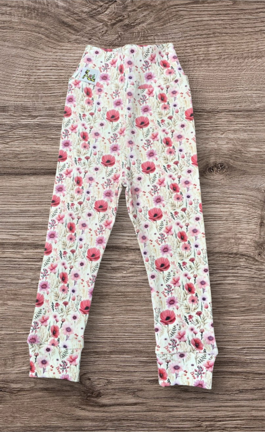 Svo fallegar nýjar blóma rib leggings  NÝTT